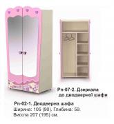 Дводверна шафа Pn-02-1 (комплект) Pink BRIZ
